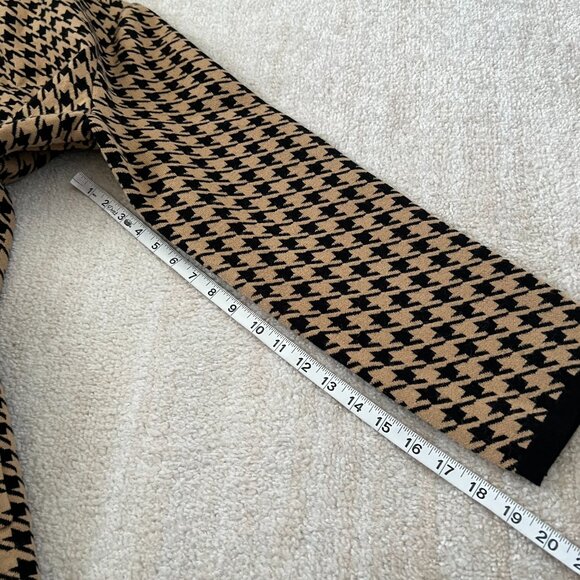 Ann Taylor Houndstooth Shawl Collar Long Cardigan Sweater Knit Jacket L - Picture 7 of 9